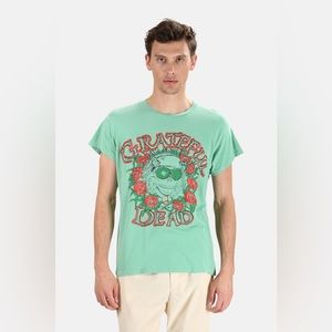 NWOT MadeWorn 100% Dead Head Grateful Dead Tee in Leaf Green Unisex Small